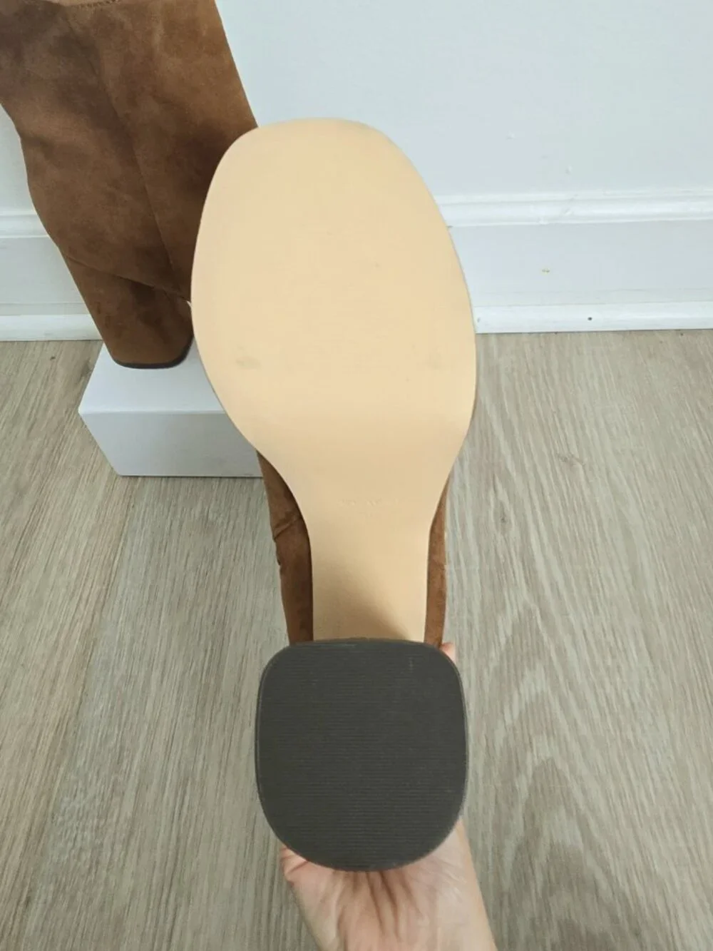 Nine West Brown Y2K Bratz Retro 70s Block Heel Platform Boots 8 Faux Suede